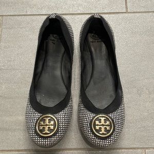 Blue and white Tory Burch flats. Size 10